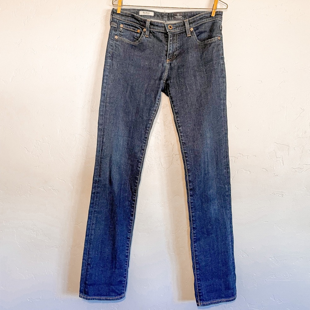 AG Adriano Goldschmied Slim Straight Dark Wash Blue Jeans